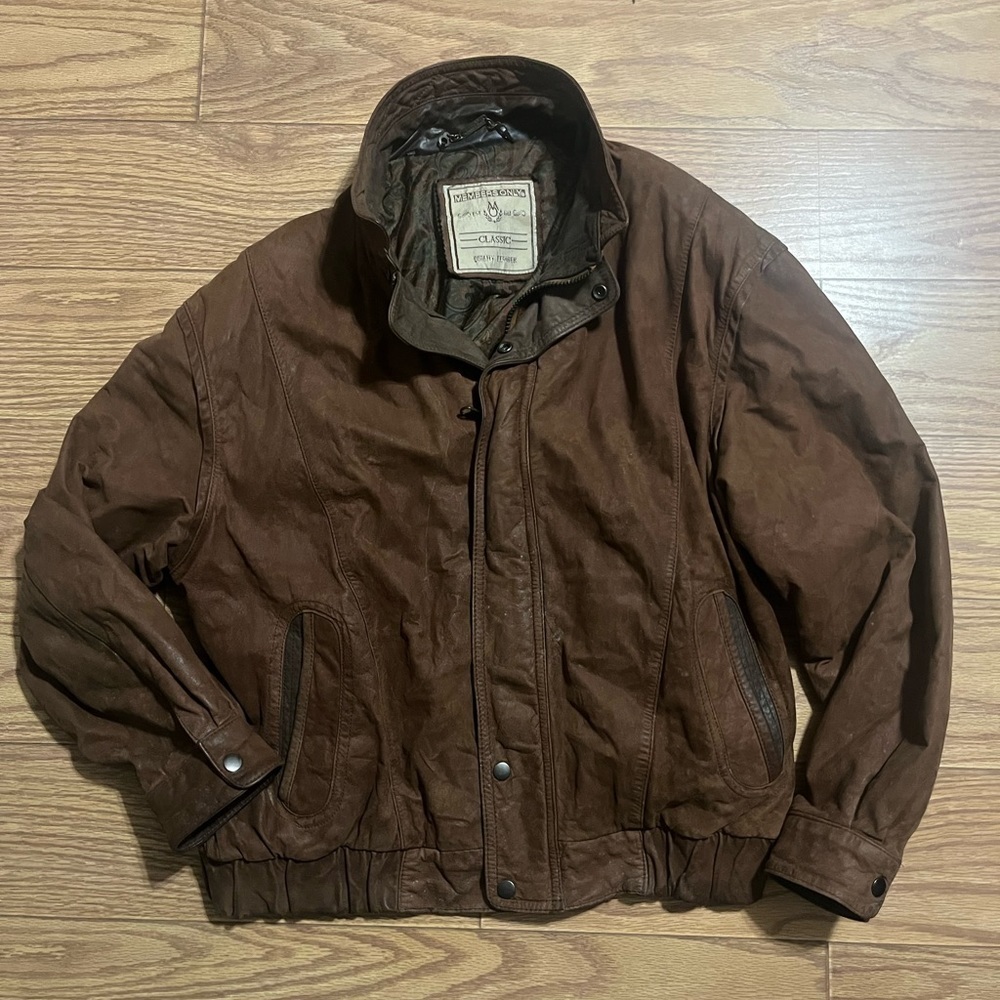 Vintage Members Only Leather Jacket Large